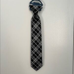 Chaps Black and Gray Plaid Necktie